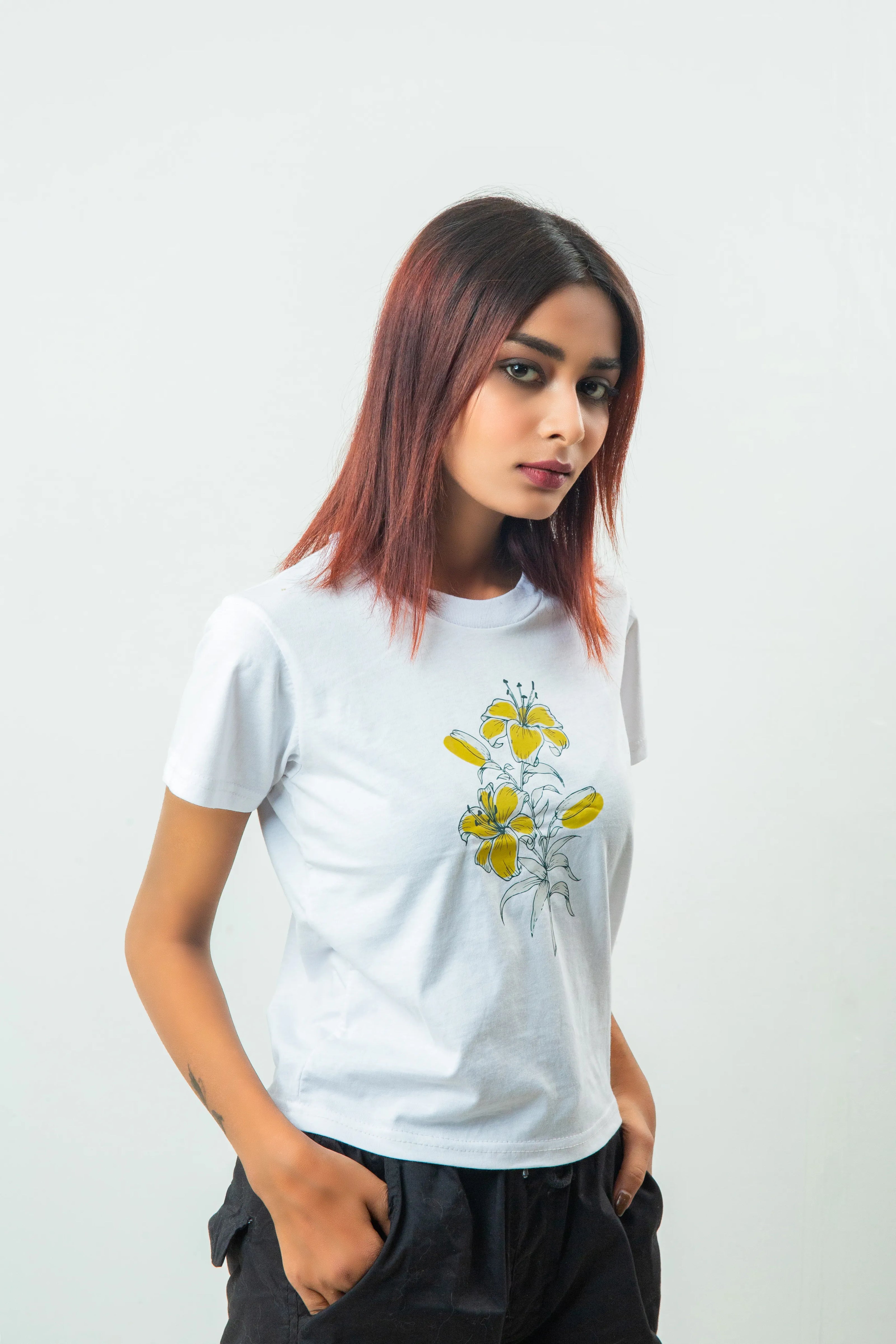 Boho Flower Art Printed T-Shirt