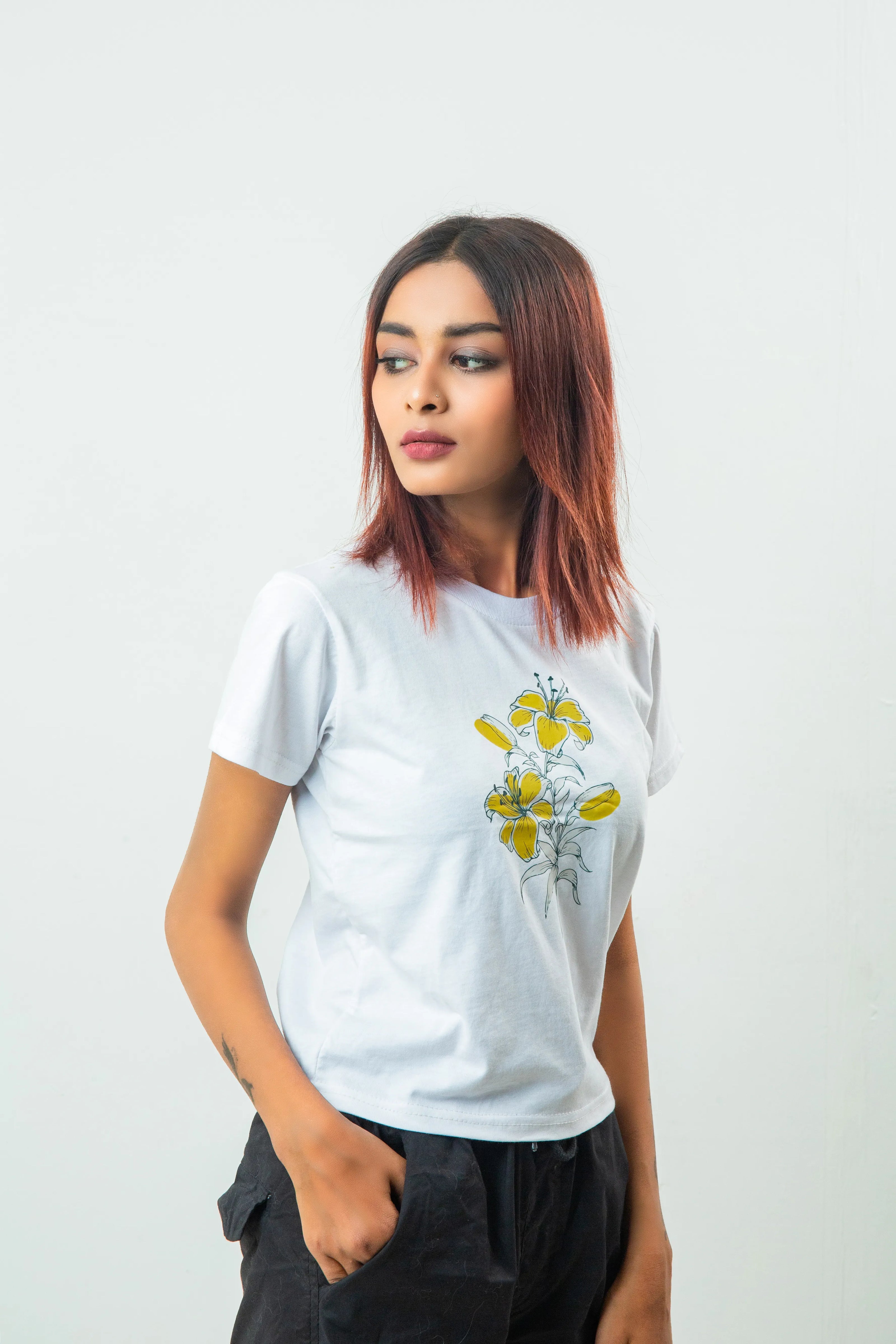Boho Flower Art Printed T-Shirt
