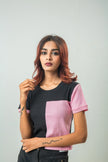 Color Block Cropped T shirt