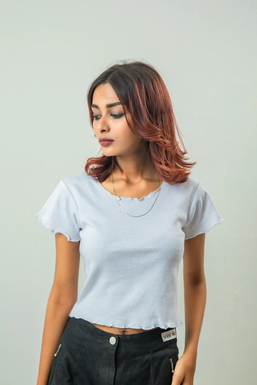 Lecture Trim Ribbed Crop Top