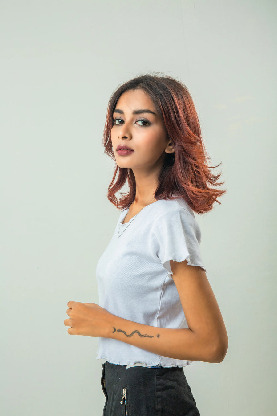 Lecture Trim Ribbed Crop Top