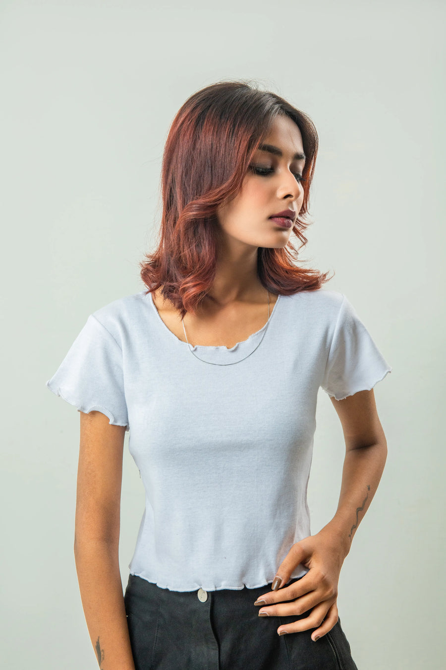 Lecture Trim Ribbed Crop Top