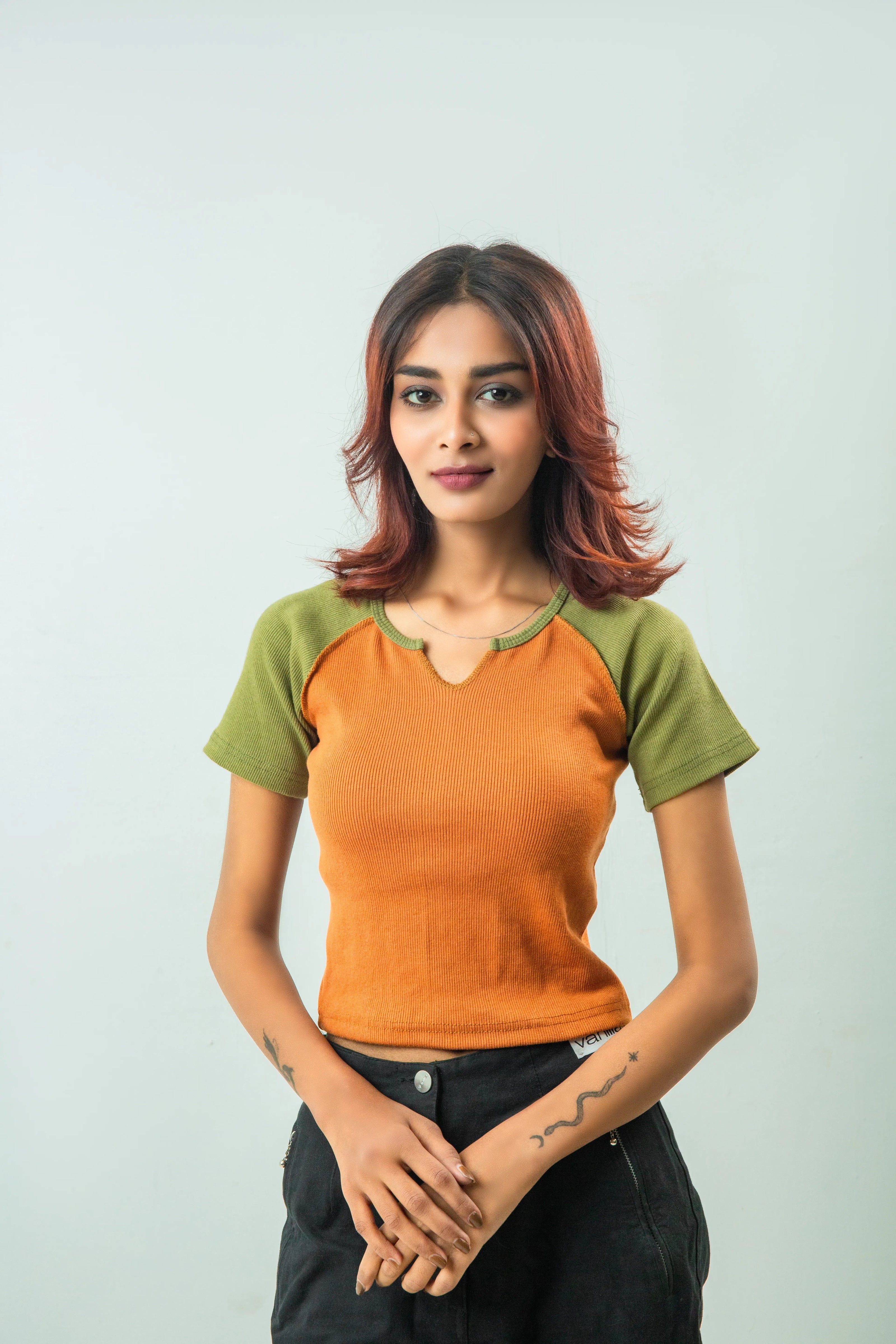 Notch Neck Reglan T Shirt