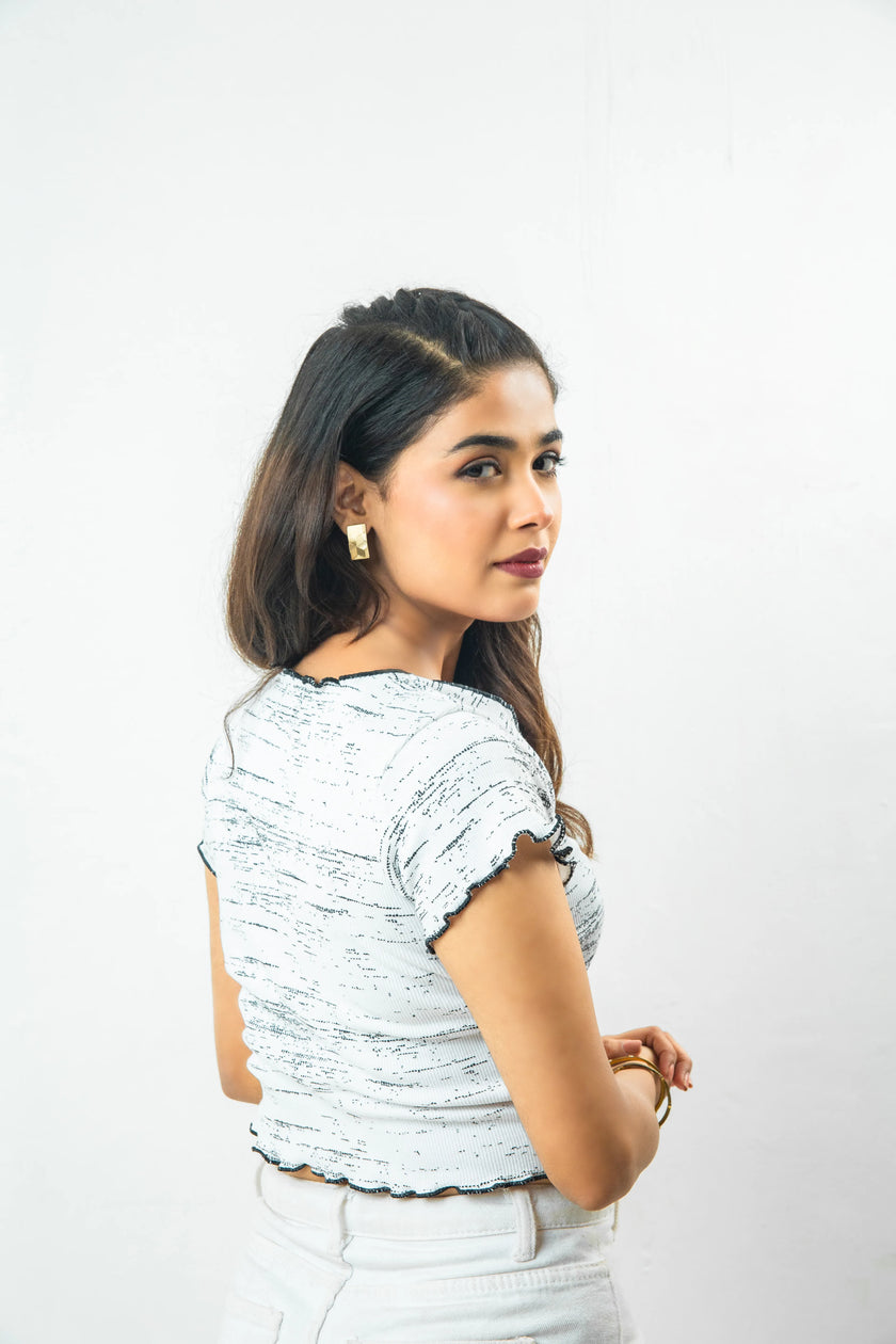 Lecture Trim Ribbed Crop Top