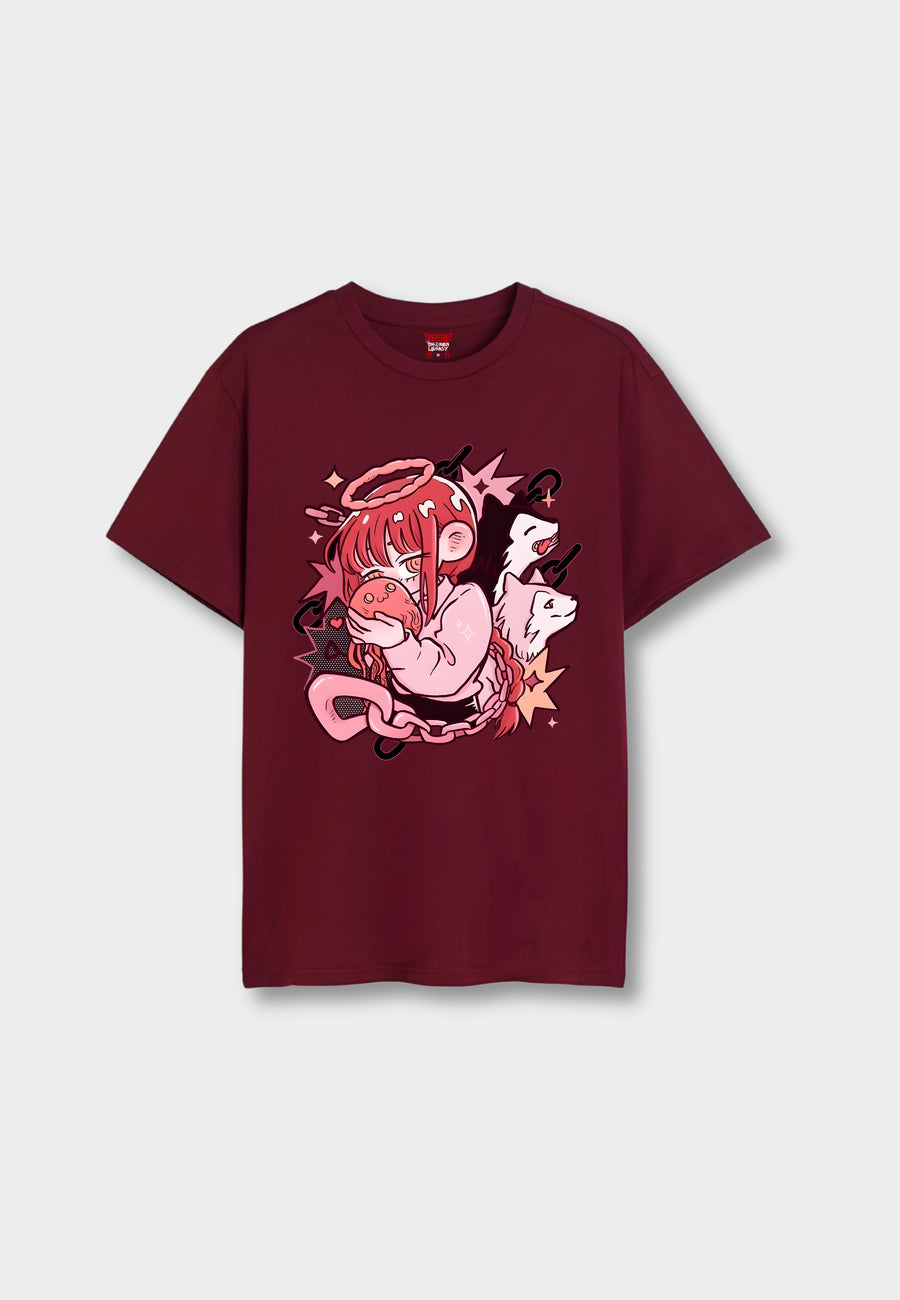 Makima Chibi Maroon T-Shirt