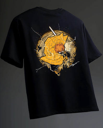 Zenitsu Thunder Rage X Chibi Oversized Tee